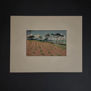 Lithograph By Henri Rivière, Douarnenez Seen From Ris 