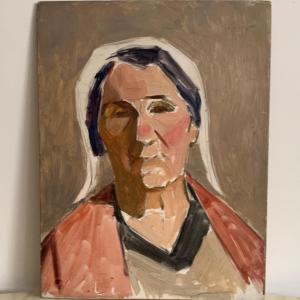 Oil On Panel Depicting A Woman Wearing A Headdress, 1930