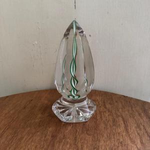 20th-century Crystal Paperweight In The Shape Of An Ogive On A Stand