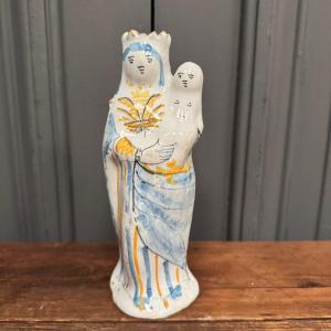 18th-century Nevers Faience Virgin And Child 