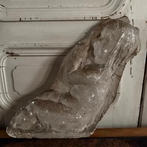 Plaster Bas-relief Depicting A Baby By Charles Filleul, 20th Century 