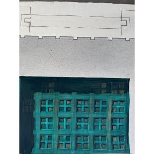 Architectural Drawing Project From 1960 Depicting A Building Facade