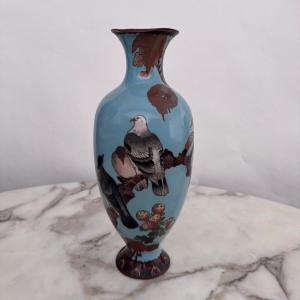 19th-century Japanese Cloisonné Vase Decorated With Birds On A Branch