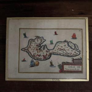 Engraving Of The Isle Of Noirmoultier By Christophe Tassin, 1634