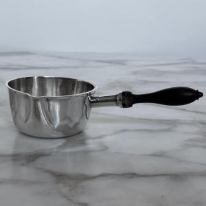 Solid Silver Saucepan With Ebony Handle 19th Century