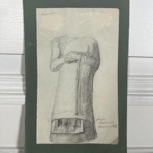 Drawing Of Chaldean Statue Found At Tello By M. De Sarzec