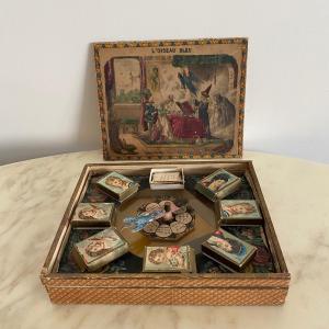 l'Oiseau Bleu Game Box 19th Century Lithographed Cardboard Oracles