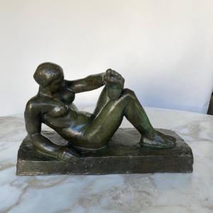 Bronze Art Deco 1930 Nude Woman Marius Léon Cladel Cire Perdue J. Pannini