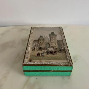 Box Of Lithographed Puzzle Cubes Depicting Pragues In The 19th Century In 6 Views