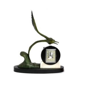 Bronze And Marble Clock