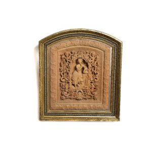 Wooden Bas-relief Signed Rousset