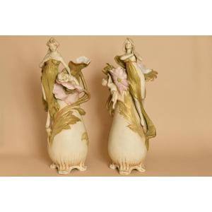 Pair Of Royal Dux Vases