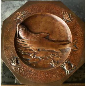Decorative Plate To Hang With Carp, Art Nouveau