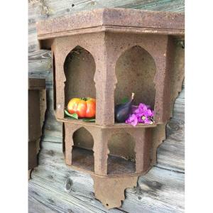 Wall Console With Niches In Cut Sheet Metal