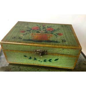 Small Napoleon III Painted Wooden Box