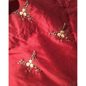 The Three Double Curtains In Embroidered Silk Taffeta.(242 X 125)