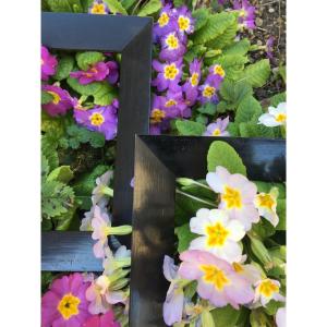 The Pair Of Small Blackened Wooden Frames, Sloped Profile