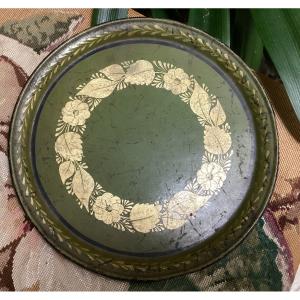Small Sheet Metal Tray Gold Decor