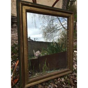 Small Louis XVI Lacquered And Gilded Mirror (52 X 42 Cm)