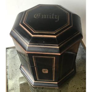 Emily, Large Stamped Octagonal Box, XIXth