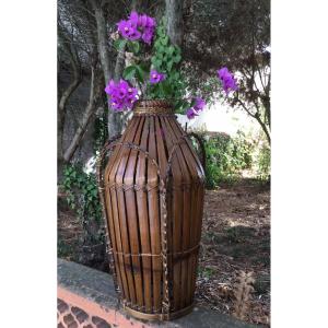 Important Ikebana Vase In Bambou 