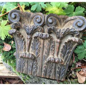 Small Carved Wooden Capital