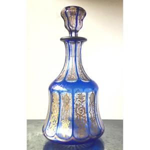 Blue And Gold Crystal Carafe