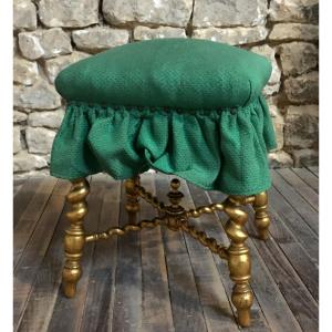 Stool In Turned And Gilded Wood, Napoleon III