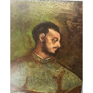Miniature Petit Panneau Portrait D’homme