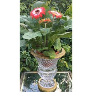 Cut Crystal Vase And Gilt Bronze Mount