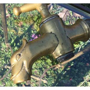 19th Century Bronze Animal Head Fountain Faucet