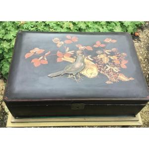 Japanese Box With Bronze Inlays 