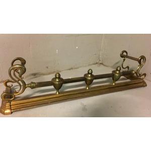 Arts And Crafts Art Nouveau Brass Hearth Bar