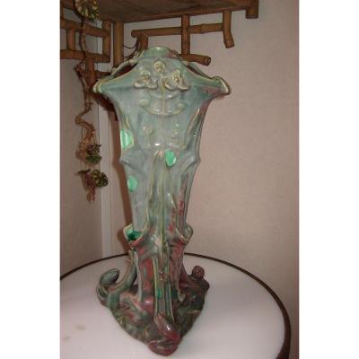 Majorelle Art Nouveau Vase And Bussières Lily