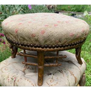 Small Chinese Bamboo Foot Stool, Circa 1900