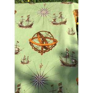 Very Large Astrolabe Curtain By Boussac
