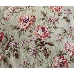 The Pair Of Floral Cotton And Linen Curtains 