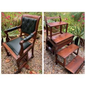 Armchair Transformable Into Library Stepladder