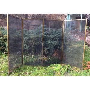 Large Antique Fireplace Screen With 4 Leaves Height