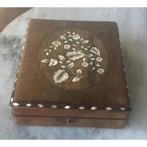 Mother Of Pearl Inlaid Pocket Watch Box