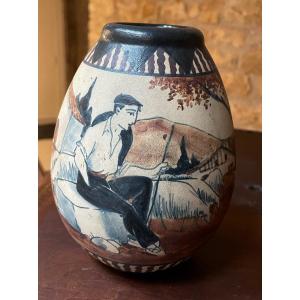 Small Art Deco Vase From Ciboure Signed David
