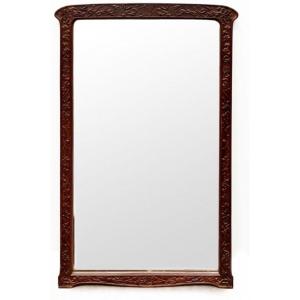 Art Nouveau Fireplace Mirror, Chinese Decor, Ironwood