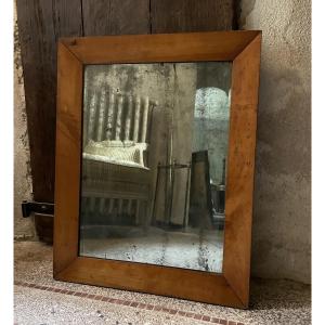 Alsatian Walnut Mirror With Mercury Glaze 