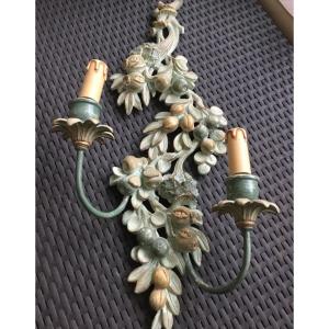 Large Hydrangea And Burst Pomegranate Wall Lamp