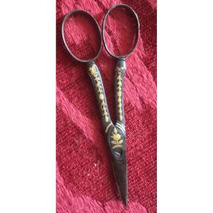 Pair Of 18th Century Steel And Gold Scissors