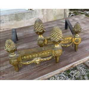 The Pair Of Gilded Bronze Andirons