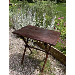 Side Table, Console, Folding Bamboo Base