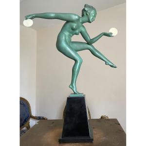 The Nude Dancer With Cymbals (derenne/bouraine) Art Deco Period 