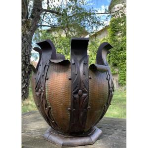Art Deco Period Flower Pot, Arts And Crafts 