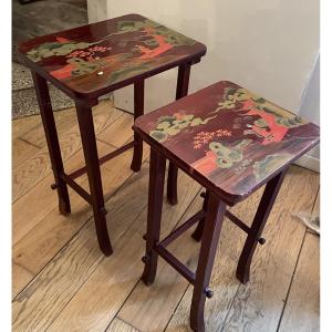 The Two Small Lacquered Flying Tables, Japan, Circa 1900